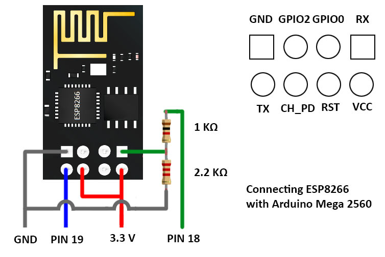 connect esp8266 arduino
